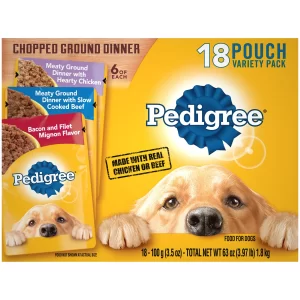 18 Pack PEDIGREE Chopped Ground Dinner Adult Wet Dog Food Variety Pack 3 5 oz Pouches 72a2445f d6d1 49e8 b715 c5ddf9c87cfb.8804e1b6ceaa703d6c5829862277972b