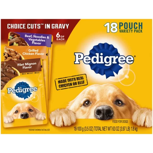 Pedigree Choice Cuts in Gravy Adult Soft Wet Meaty Dog Food Variety Pack 18 3 5 oz Pouches cf02b235 bf8a 49da ad83 d2f91fb59051.5b24697321d38faf56e893ff9fc34781