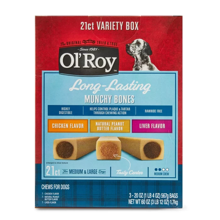 Ol Roy Munchy Bones Dog Treats Value Pack 21 Count fe952b12 5630 47e1 930a 27ec5add3842.d740db13620d6e6dc6957b6d02398cb4